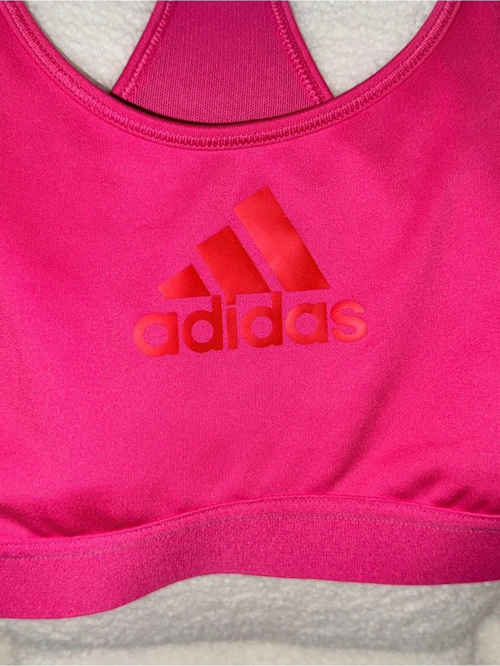 adidas Hot Pink Racerback Sports Bra with Logo
